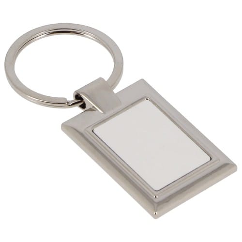 Porte-clefs métal - Forme rectangle (livré avec boîte cadeau noire) - Dim. 20x28mm