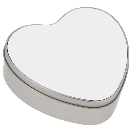 Boîte cadeau forme cœur en étain - Dim. 130x150x50mm - Avec feuille aluminium