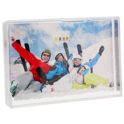 DEKNUDT - Cadre photo S66FD1 avec de la neige et des paillettes - pour photo 10x15cm