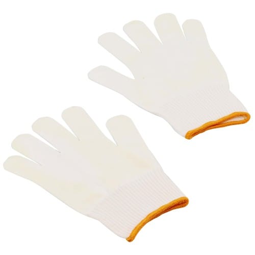 Gants blanc étirable tricoté - Haute qualité - Taille S - La paire