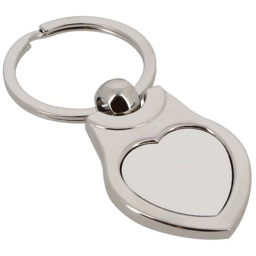 Porte-clefs métal - Forme cœur (livré avec boîte cadeau noire) - Dim. 22x24mm
