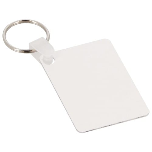 Porte-clefs plastique - Forme rectangle, recto-verso - Dim. 40,6x57,15mm (Ep. 1,14mm)