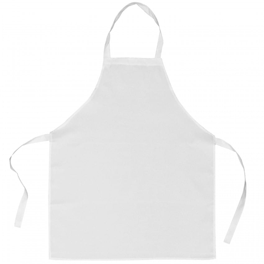 Tablier de cuisine TECHNOTAPE blanc - 100% polyester sensation coton - Dim. 71x85cm