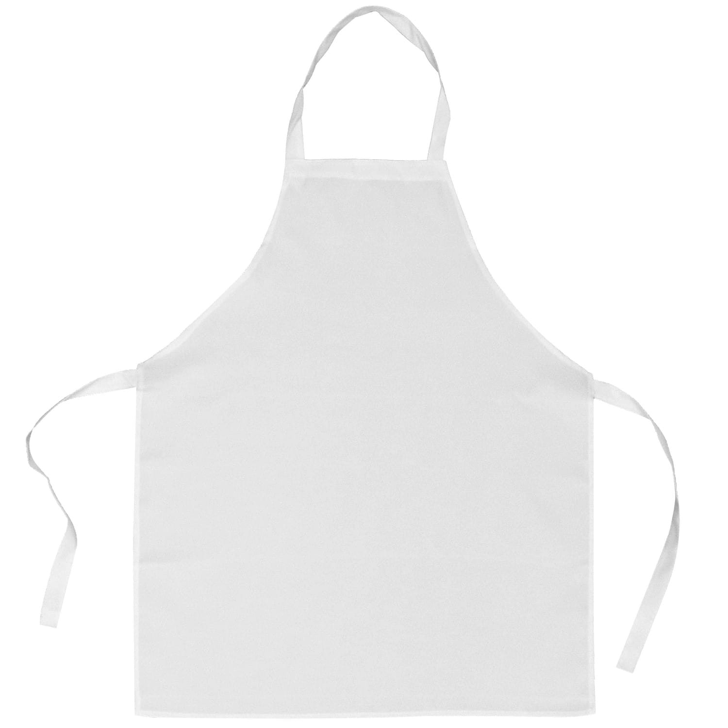 Tablier de cuisine blanc - 100% polyester sensation coton - Dim. 69x85cm