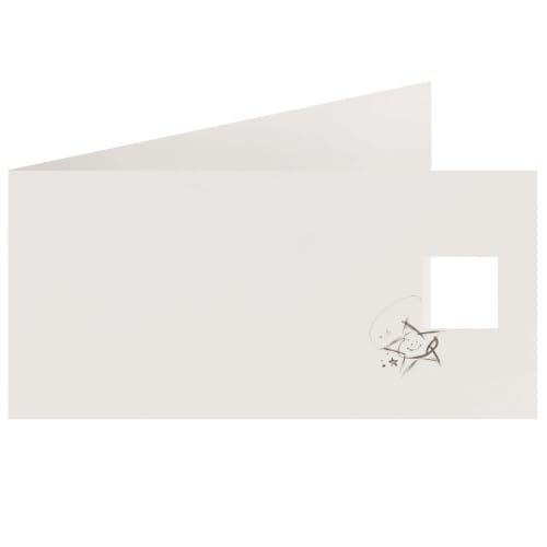 Faire-part POSITIV STERRE Blanc mat 9 x 18cm  (Enveloppe MBEE005 conseillée)