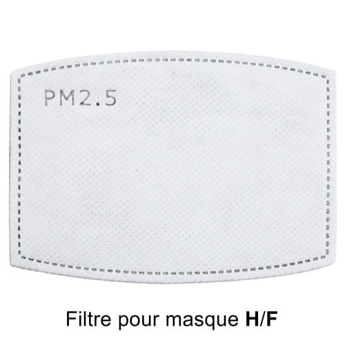 - filtre pour masque facial Homme ou Femme - pour sublimation - à l'unité