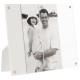 Cadre photo DEKNUDT S58RG1 - résine - bloc en plexi transparent - dos et pied blancs