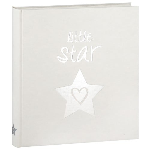 WALTHER DESIGN - Album photo traditionnel Naissance LITTLE STAR - 50 pages blanches + feuillets cristal + 4 pages illustrées - 200 photos - Couverture Blanche 28x30cm