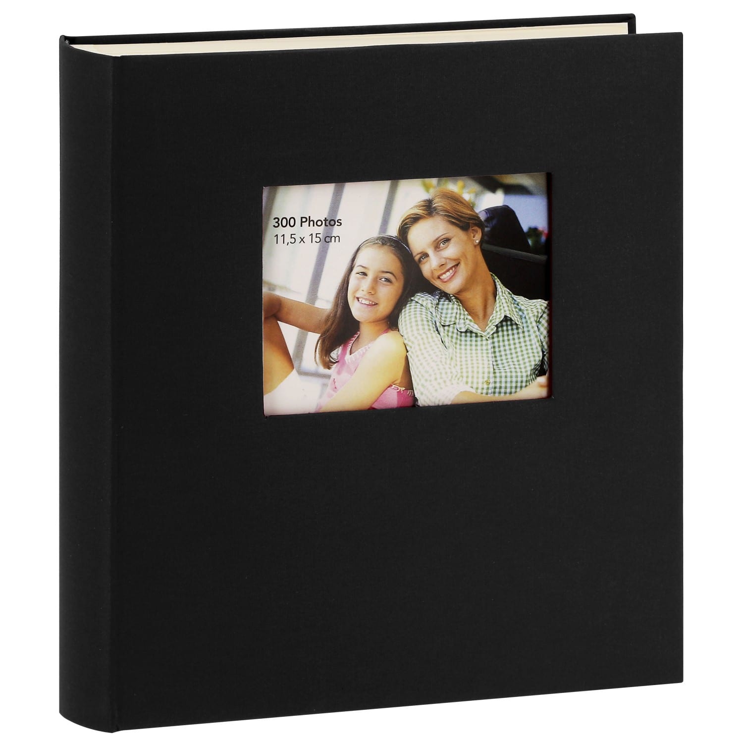ERICA - Album photo traditionnel SQUARE - 100 pages blanches + feuillets  cristal - 500 photos - Couverture Noir 30x32cm + fenêtre