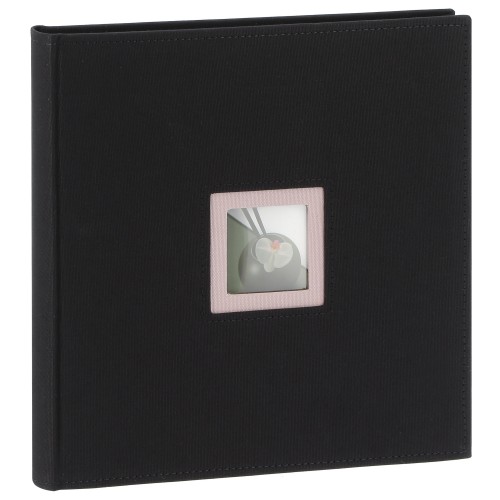 WALTHER DESIGN - Album photo traditionnel BLACK & WHITE - 50 pages noires + feuillets cristal - 200 photos - Couverture Noire 30x30cm + fenêtre