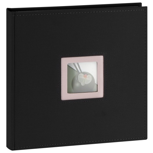 WALTHER DESIGN - Album photo traditionnel BLACK & WHITE - 50 pages noires + feuillets cristal - 100 photos - Couverture Noire 26x26cm + fenêtre