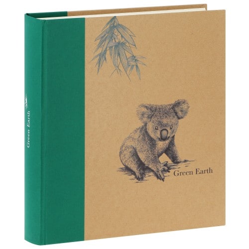 PANODIA - Album photo traditionnel GREENEARTH KOALA - 100 pages ivoires + feuillets cristal - 600 photos - Couverture Verte 33,5x37,5cm