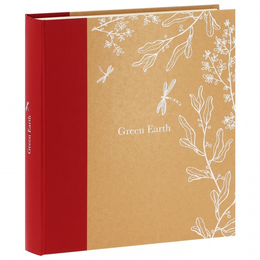 traditionnel GREENEARTH LIBELLULE - 100 pages ivoires - 600 photos - Couverture Rouge 34,2x37,4cm