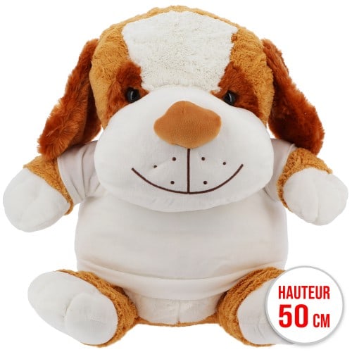 chien 50cm avec T-shirt blanc pour sublimation