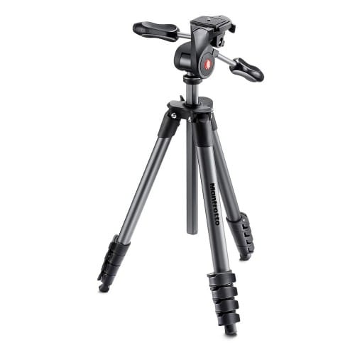 MANFROTTO - Trépied Kit Advanced Compact + Rotule 3D - Aluminium noir - 5 sections