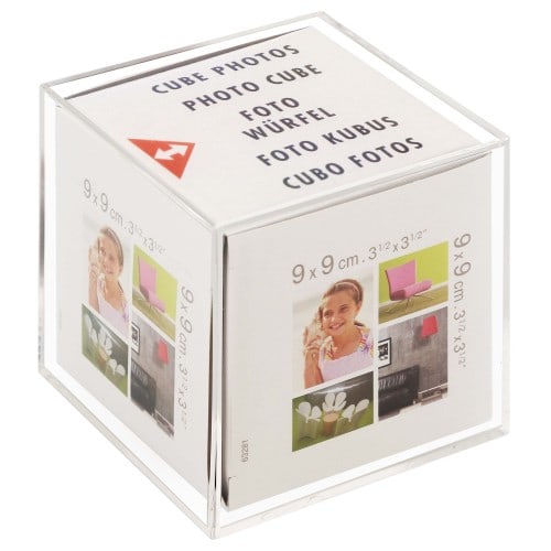 Cadre photo BRIO Béa Cristal cube en plexiglas pour 6 photos 9x9cm