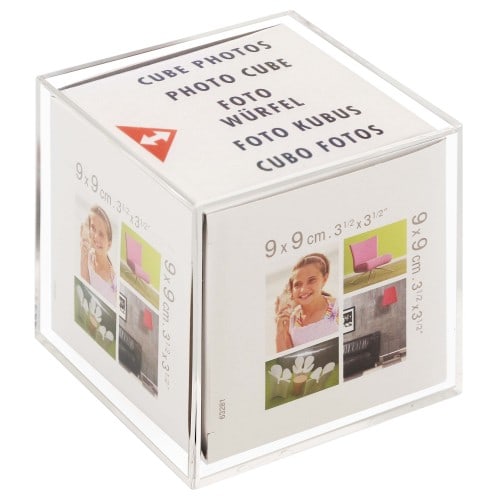 BRIO - Cadre photo multivues Béa Cristal cube en plexiglas pour 6 photos 9x9cm