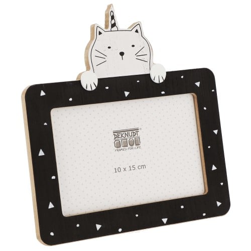 Deknudt cadre MDF noir 10x15 avec tête de chat (L''unité)