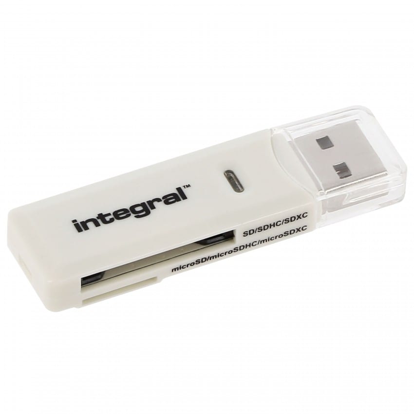 Lecteur carte mémoire INTEGRAL multi-cartes avec 2 slots supportant 6 formats USB 2.0