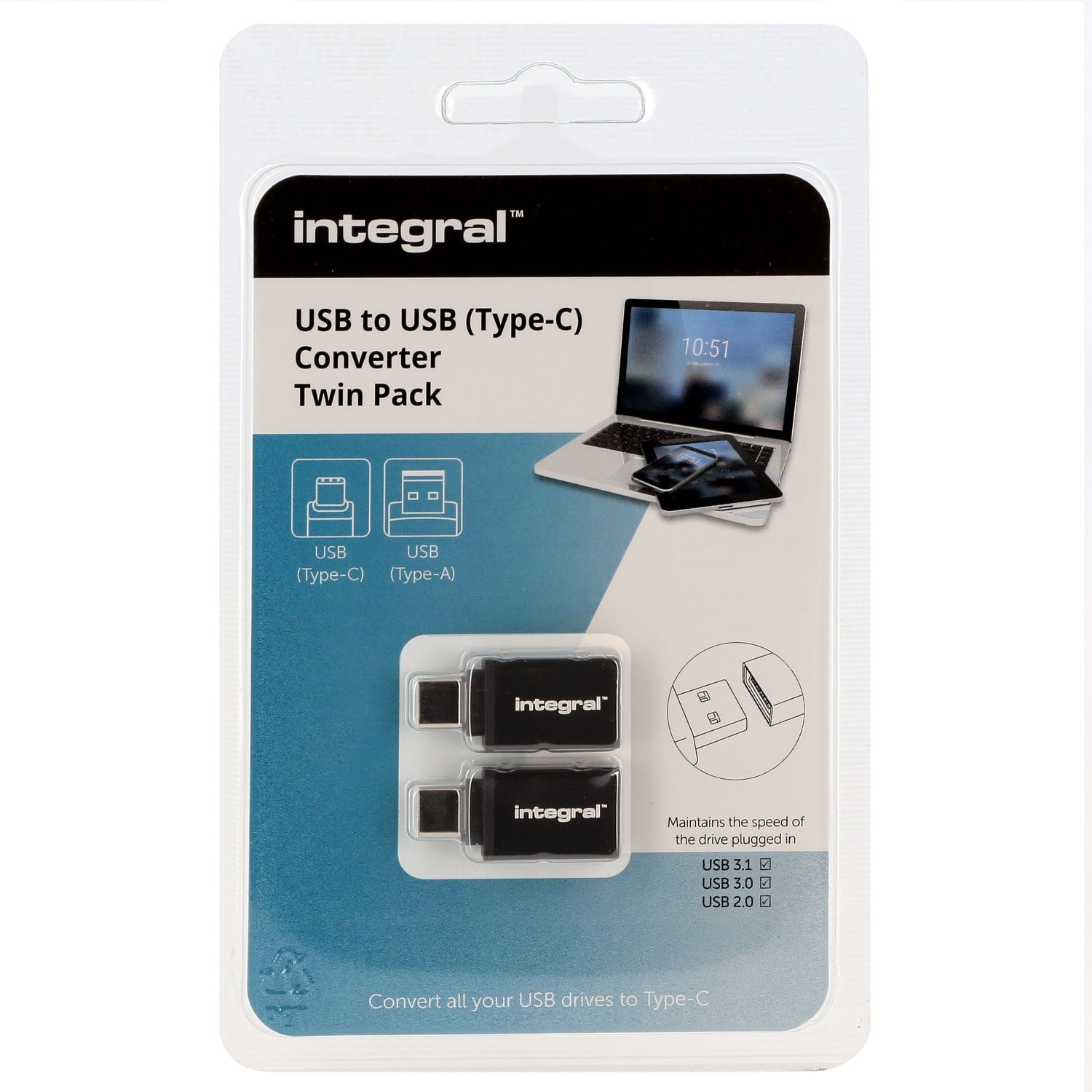 Adaptateur USB INTEGRAL pour smartphone/tablette (USB-C / USB