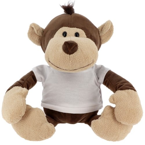 Singe + T-shirt blanc - Hauteur 23cm