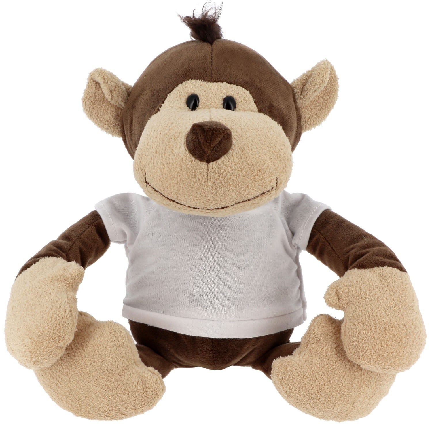 Peluche TECHNOTAPE Singe + T-shirt blanc - Hauteur 23cm