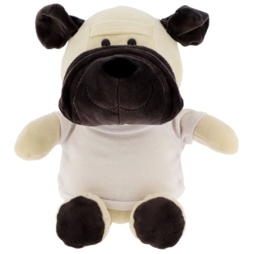 Peluche chien 23cm avec T-shirt blanc pour sublimation (l''unité)