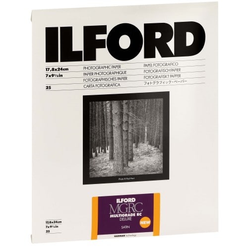 ILFORD - Papier argentique noir et blanc Multigrade MG V RC Satiné 25M (1180497) - 25 Feuilles - 17,8x24cm