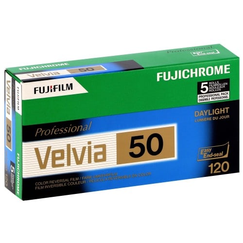FUJI - Film inversible couleur VELVIA RVP 50 Format 120 - Pack de 5