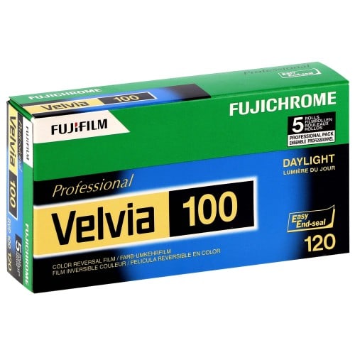 FUJI - Film inversible couleur VELVIA RVP 100 Format 120 - Pack de 5