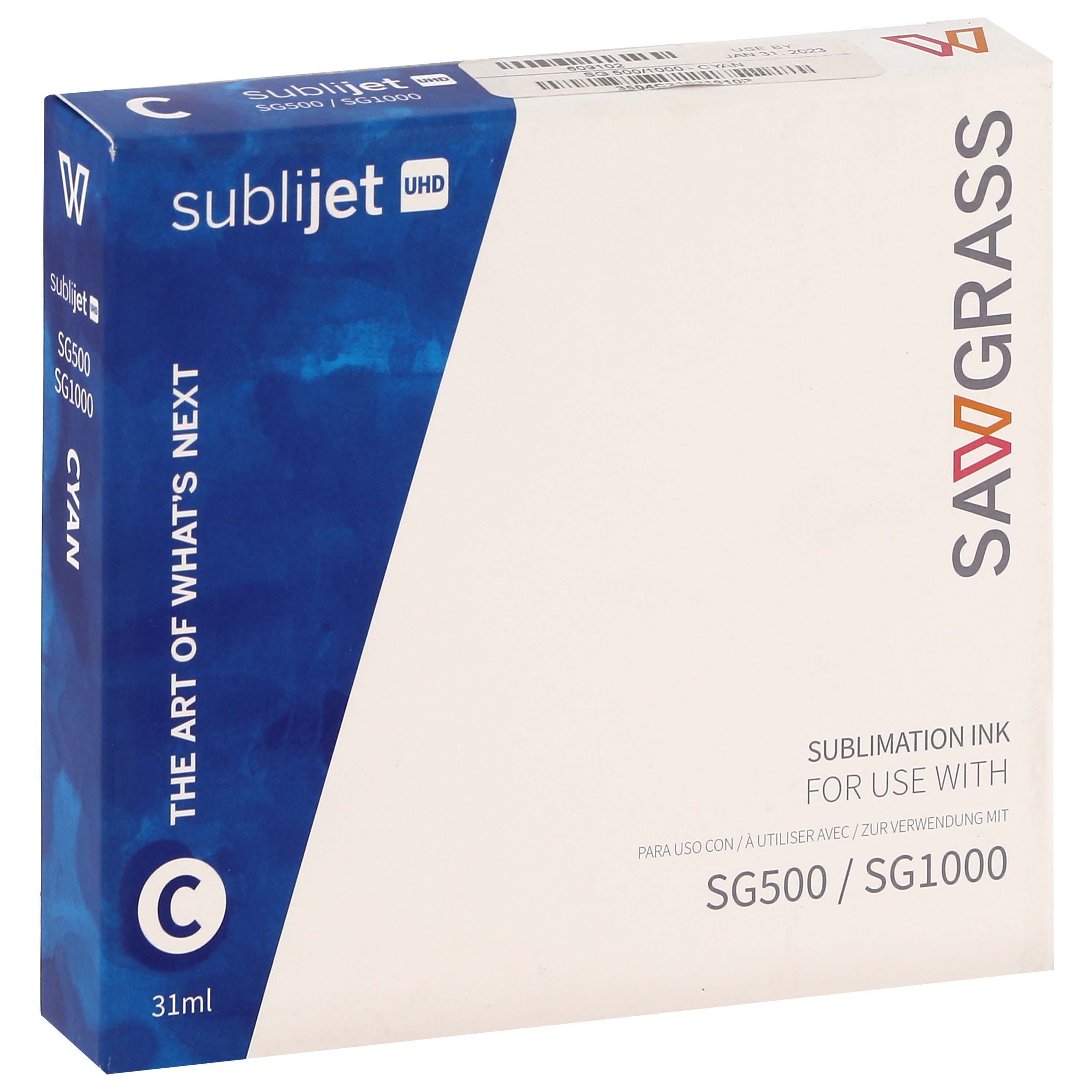 SAWGRASS - Encre sublimation SubliJet-UHD - Cyan 31ml - pour Sawgrass SG500 et SG1000