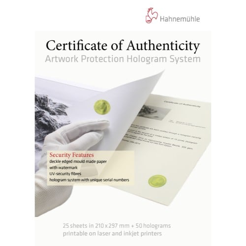 Hahnemühle Certificat d''authenticité A4 (25f.)