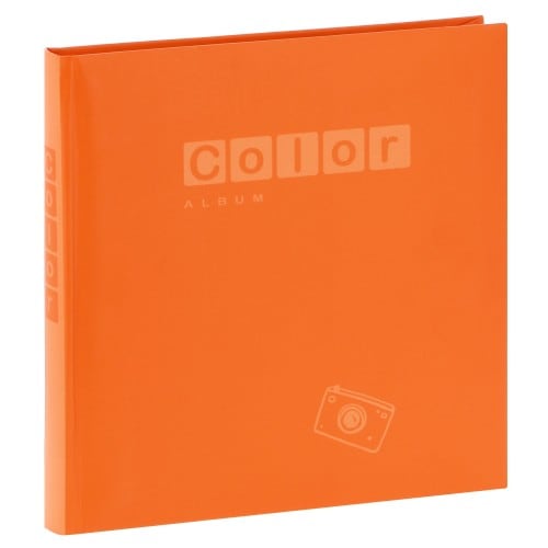 ZEP - Album photo traditionnel PERGAMIN COLOR - 40 pages blanches + feuillets cristal - 80 photos - Couverture Orange 24.5x25cm