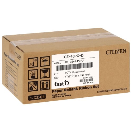 FastID - Papier thermique identité pour FAST-ID - Carton de 300 10x15cm (2 rouleaux x 150 tirages) (Pour matériel distribué depuis 2021)