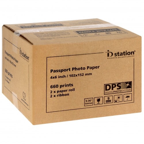 ID STATION - Papier thermique identité pour kiosks ID STATION et ID STATION PHOTOMATIC (imprimante blanche vendue avant le 10/09/15) - Carton de 660 tirages G2