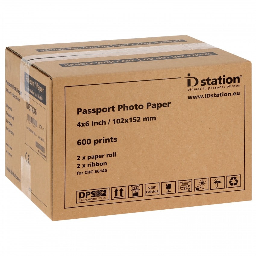 Papier thermique identité ID STATION pour kiosks ID STATION et ID STATION PHOTOMATIC (imprimante noire vendue depuis le 10/09/15