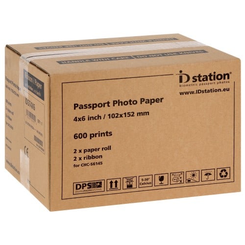 ID STATION - Papier thermique identité pour kiosks ID STATION et ID STATION PHOTOMATIC (imprimante noire vendue depuis le 10/09/15) - Carton de 600 tirages