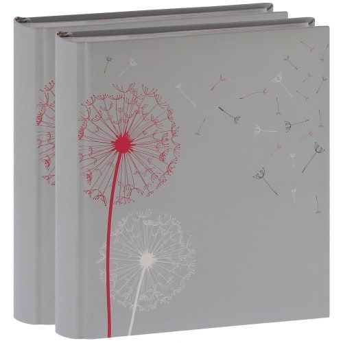 Album photo pochettes avec mémo NATURE - 100 pages blanches - 200 photos - Couverture Grise -  24x24.8cm - Lot de 2 albums