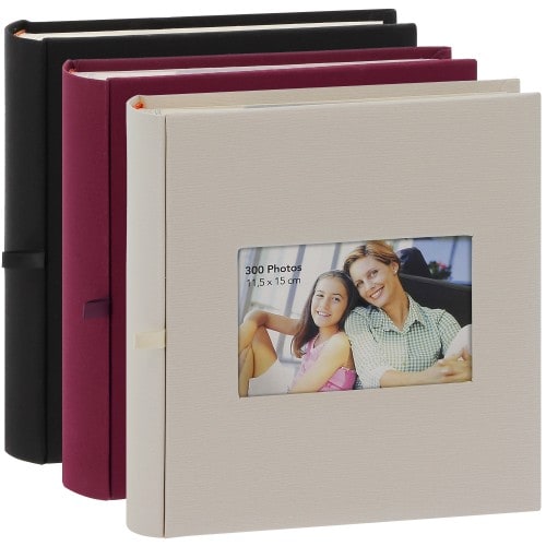 pochettes avec mémo SQUARE - 150 pages blanches - 300 photos - Couverture Multicolore 23,5x25cm + fenêtre (Lot de 3)