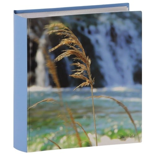 pochettes avec mémo FLORALINE - 150 pages blanches - 300 photos - Couverture Bleue Cascade 22,5x25cm