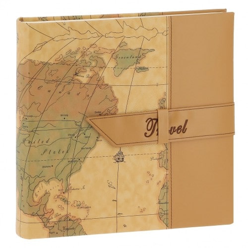 TRAVEL 2 - 100 pages blanches traditionnelles + feuillets cristal - 400 photos - Couverture Camel 30,5x30,5cm