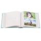 pochettes avec mémo HARMONIE - 100 pages blanches - 200 photos - Couverture Bleu Turquoise 20,5x22cm + fenêtre