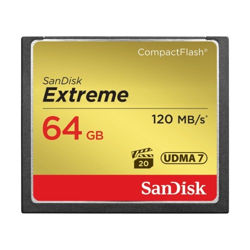 SANDISK - Carte mémoire Compact Flash Extreme 64 GB - Class 10, 120 Mo/s (Vidéo Full HD)