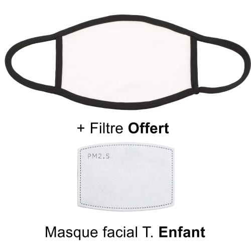 Pack Masque facial Enfant pour sublimation + 1 filtre offert