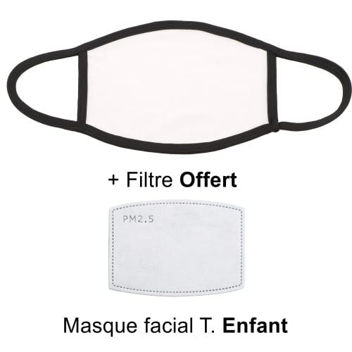 Masque facial Enfant pour sublimation + 1 filtre offert