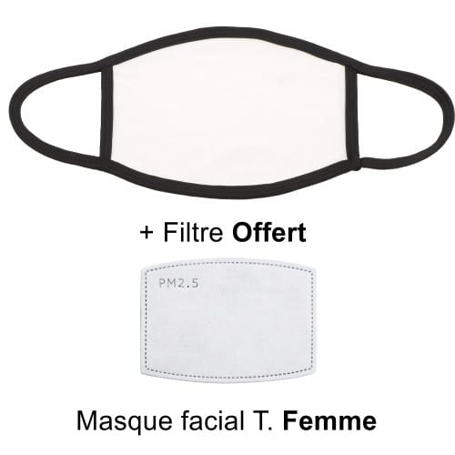 Pack Masque facial Femme pour sublimation + 1 filtre H/F offert