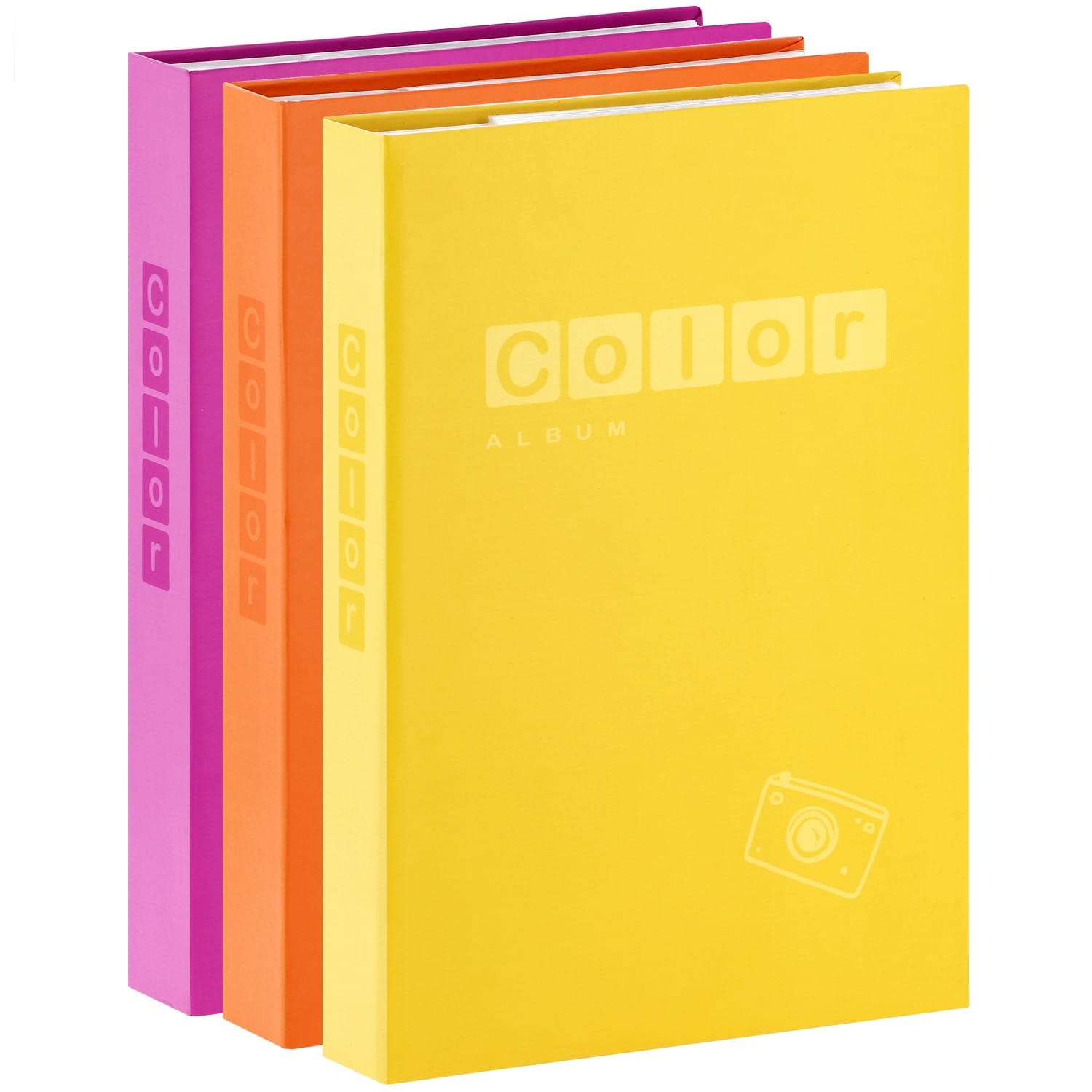 Album photo ZEP à pochettes avec mémo COLOR - 100 pages blanches - 300  photos - 22,5x32,5cm - Couverture multicolore (Lot de 3)