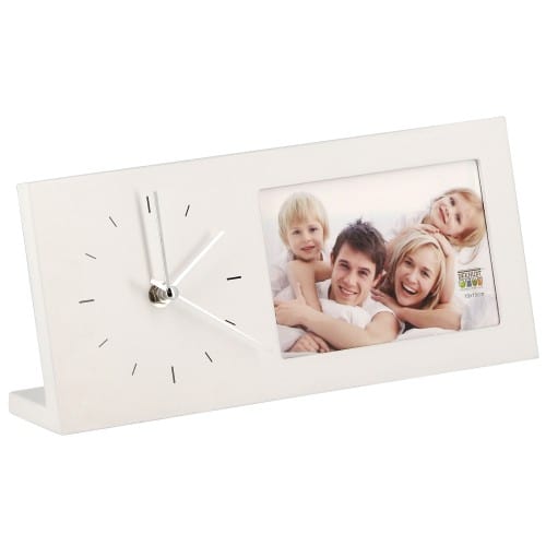 Cadre photo DEKNUDT S66RT1 horloge photo blanc - bois