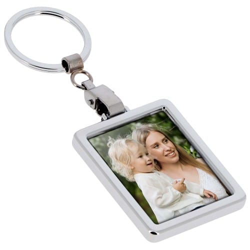 Porte-clef photo DEKNUDT rectangle - Plexi - Pour photo 3,5x4,5cm - livré  en sachet transparent individuel