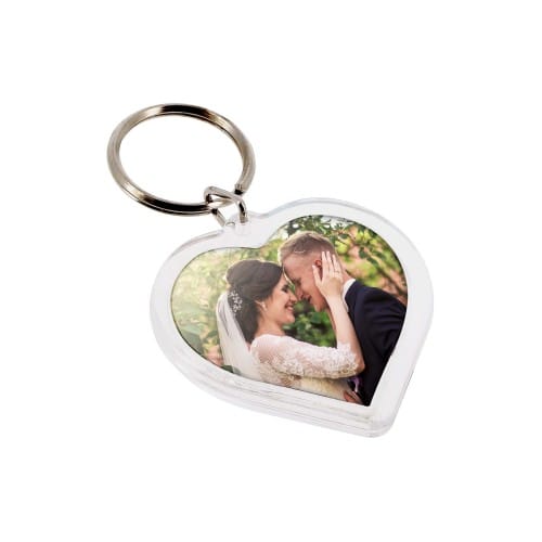 DEKNUDT - Porte-clef photo cœur plexi - pour photo 4x4,2cm - livré en sachet transparent individuel